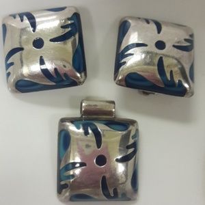 vintage silver set made in Mexico